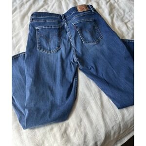 Levi's Women's Blue Denim Jeans Skinny Leg Mid Rise Stretch Sz 14